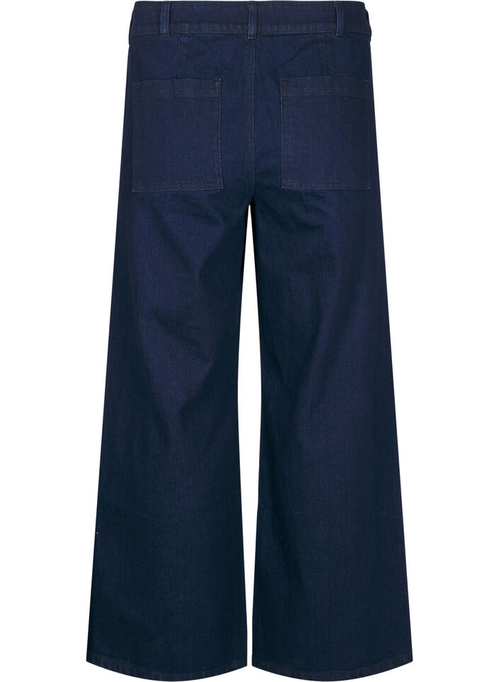 High-waisted jeans met wide fit, Unwashed, Packshot