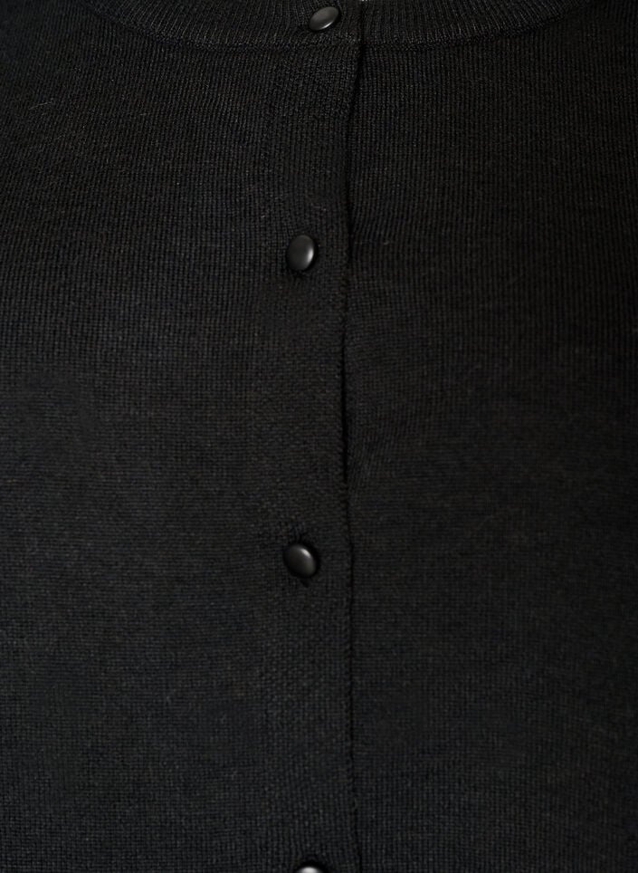 Cardigan met brede kanten zoom, Zwart, Packshot image number 2