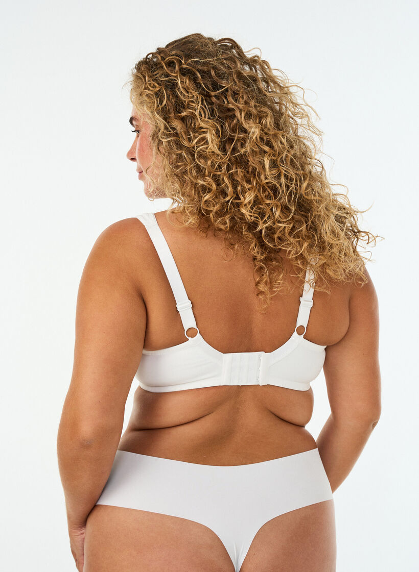 Comfort bh met een overlay van kant en voorgevormde cups, Wit, Model image number 1