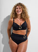 High-waisted Tai bikinislip met gouden detail, Zwart, Model image number 0