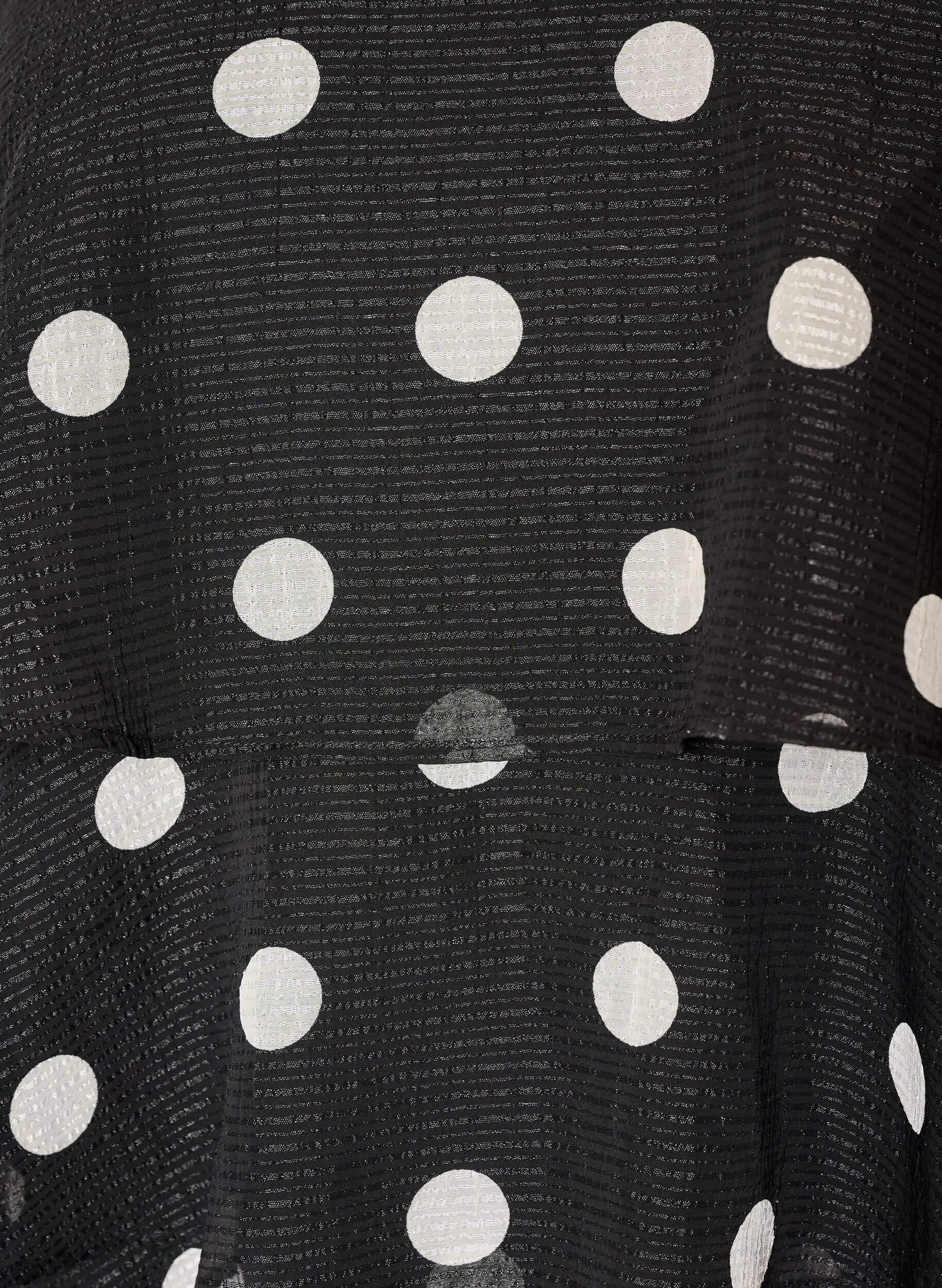 ZizziGelaagde top met ruches en spaghettibandjes, Zwart, Packshot image number 2