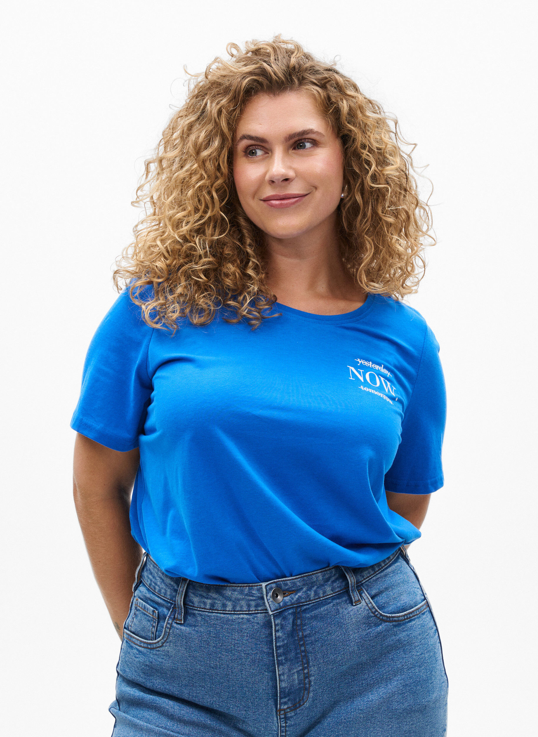 FLASH - T-shirt met motief, Blauw, Model