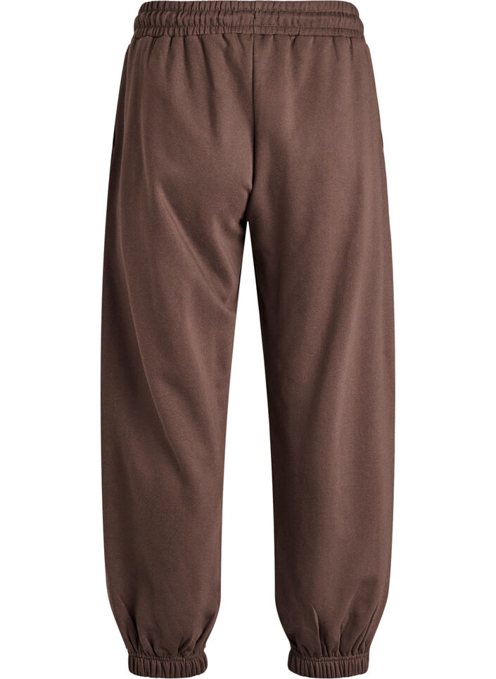 High-waist joggingbroek met zakken, Bruin, Packshot image number 1