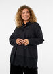 Losse blouse met een brede kanten rand, Zwart, Model image number 0