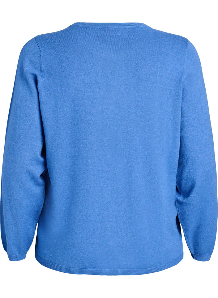 Cardigan met ronde knopen, Blauw, Packshot image number 1