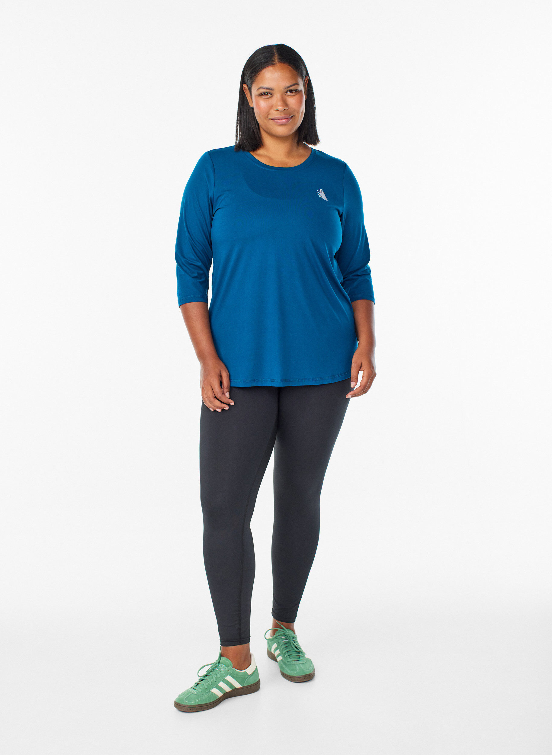 ZizziTraining blouse met 3/4 mouwen, Blauw, Model image number 1