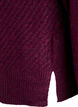 Gebreide blouse met V-vormig geribd patroon en zijsplitjes, Paars, Packshot image number 3