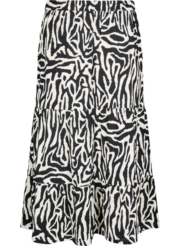 Lange rok met zebraprint, Black w. White Zebra, Packshot image number 1