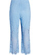 Hoog getailleerde kanten broek met rechte pijpen, Blauw, Packshot image number 1