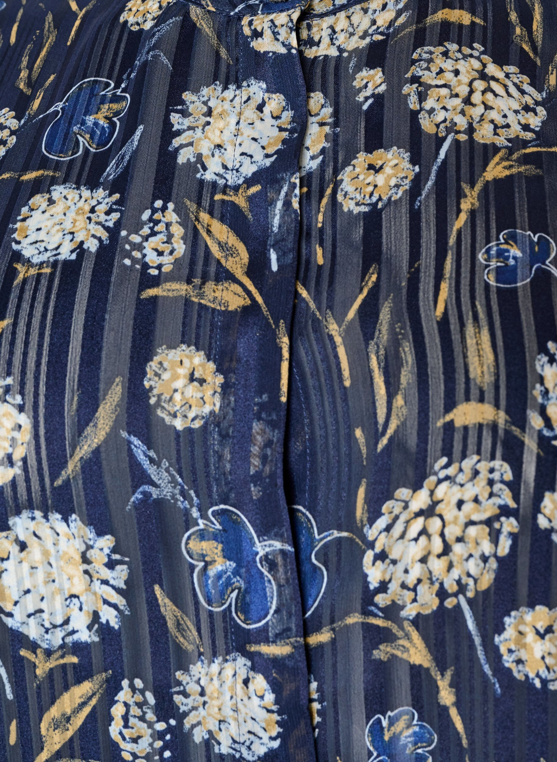 ZizziBlouse met patroon, opstaande kraag en 3/4-mouwen, Blauw, Packshot image number 2