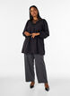 Viscose tuniek met kanten detail, Zwart, Model image number 1