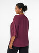 Shirtblouse met V-hals en 3/4 mouwen, Donker Bordeaux, Model image number 2