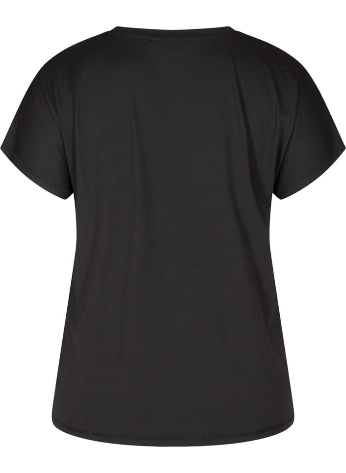 Losvallend trainings-T-shirt met V-hals, Zwart, Packshot image number 1