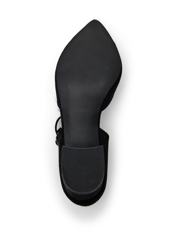 Wide fit - Pumps met dubbele banden, Black, Packshot
