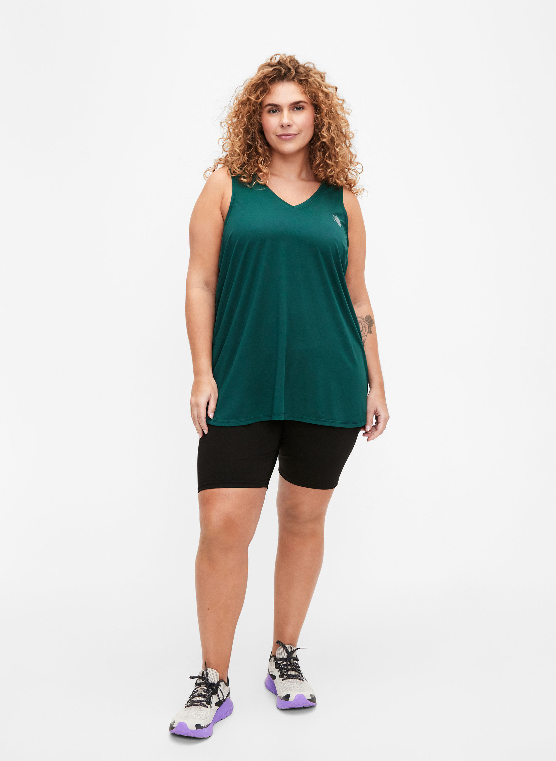ZizziSporttopje met V-hals, Deep Teal, Model image number 2