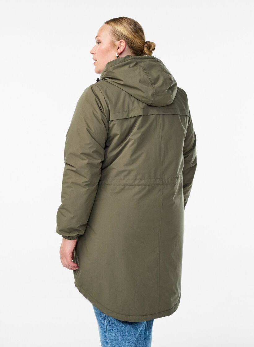 Lichtgewicht gewatteerde parka met een capuchon, Groen, Model image number 2