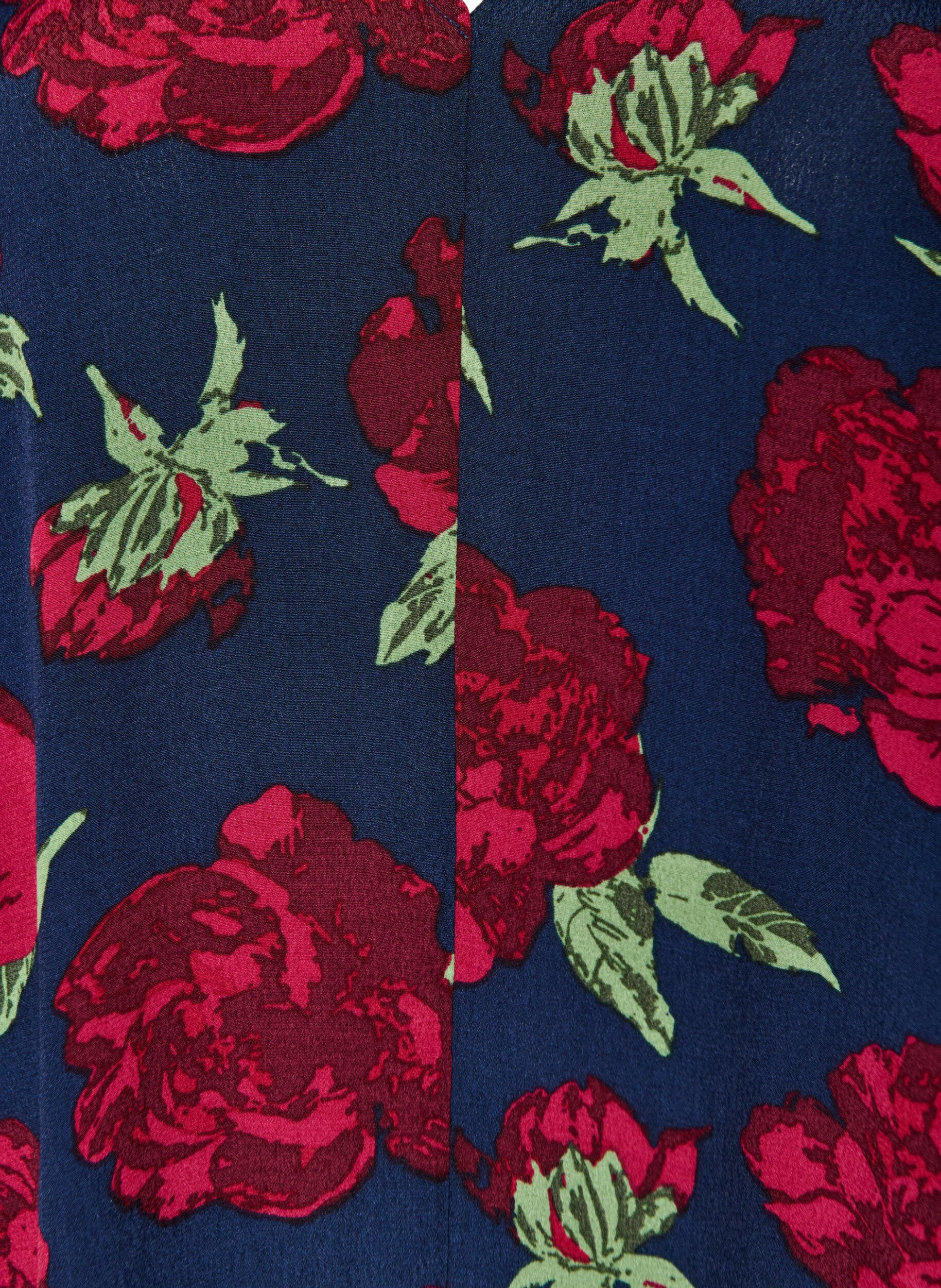 ZizziBloemenjurk in viscose met ruches, Blauw, Packshot image number 2