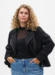 Imitatie suède bikerjack met studs, Zwart, Model image number 0