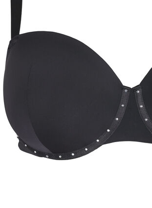 ZizziGevormde bh met sierstenen, Black, Packshot image number 3