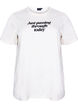 Katoenen T-shirt met tekstprint, Wit, Packshot image number 0