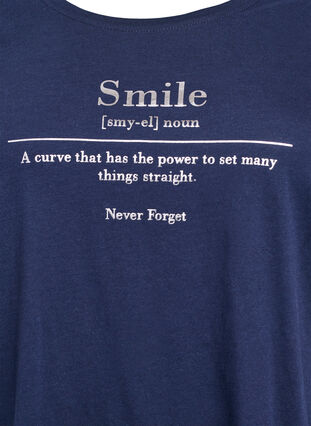 ZizziFLASH - T-shirt met motief, Navy Blazer Smile, Packshot image number 2