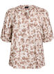 Blouse met luipaardprint en 1/2 mouwen, Wit, Packshot image number 0