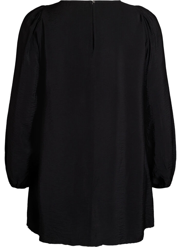 Viscose tuniek met kanten detail, Zwart, Packshot image number 1