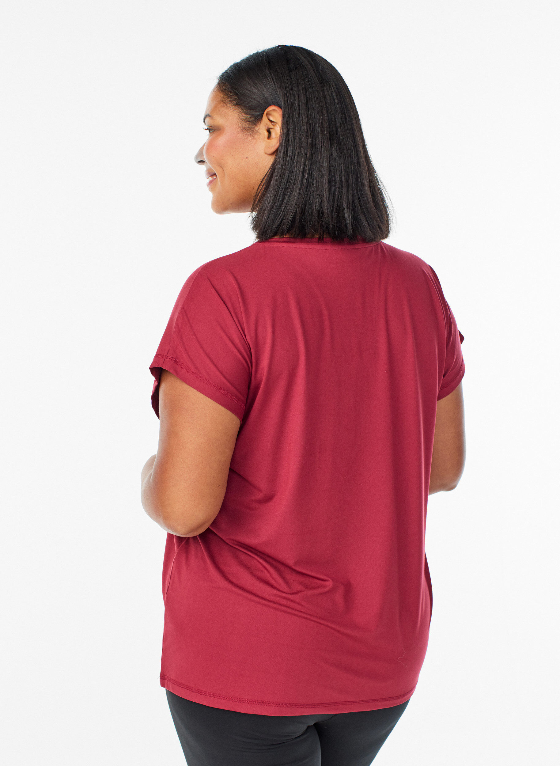 ZizziEffen gekleurd trainingsshirt, Rood, Model image number 2