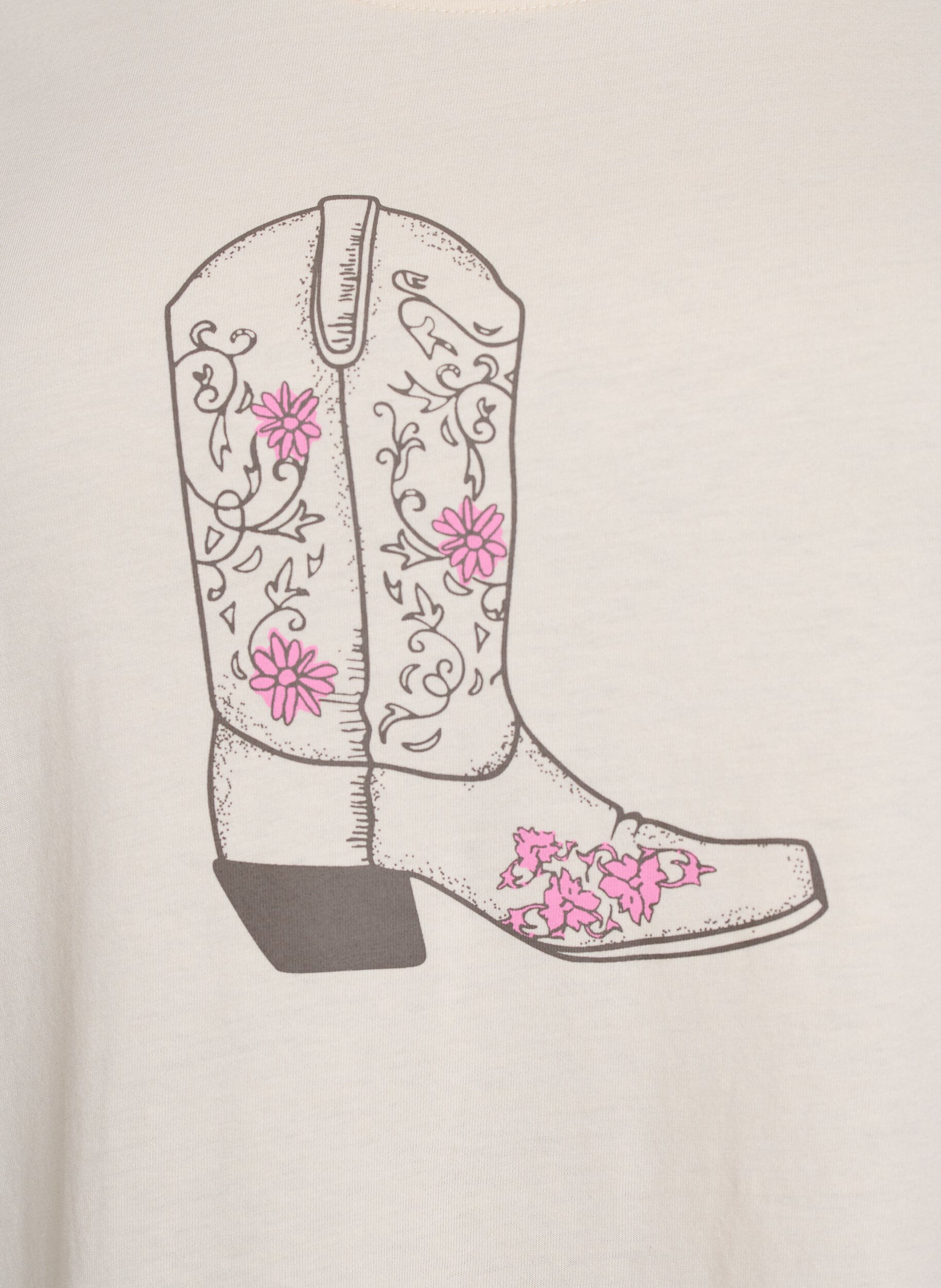 ZizziT-shirt met print, Vanille, Packshot image number 2