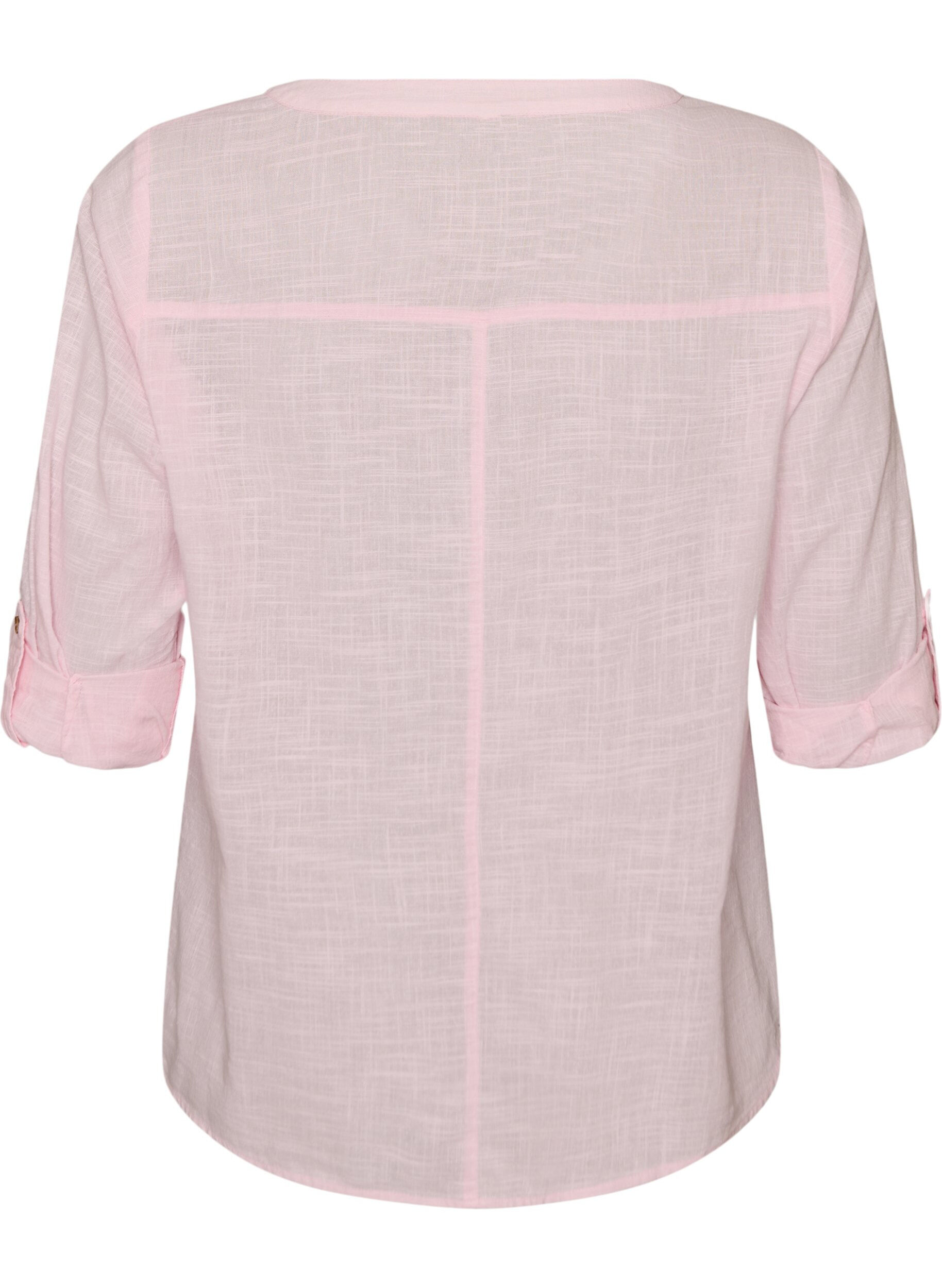 ZizziKatoenen blouse met een V-hals, Roze, Packshot image number 1