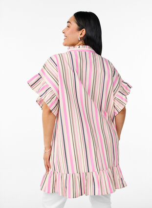 ZizziTunic met V-hals en ruchesdetails, Vanille, Model image number 2