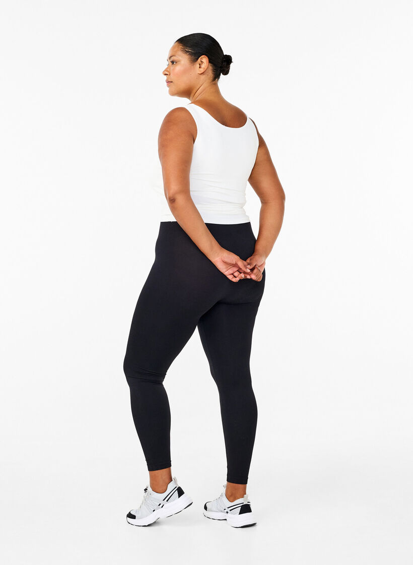 Naadloze basis legging, Zwart, Model image number 2