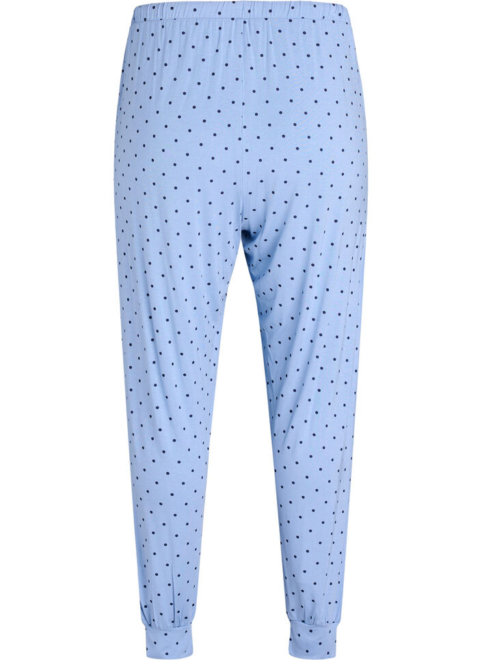 Nachtbroek van modal met hoge taille, Blauw, Packshot image number 1