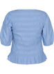 Smock blouse met volantzoom en boothals, Blauw, Packshot image number 1