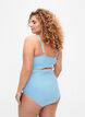 Gestreept bikinibroekje met extra hoge taille, Blauw, Model image number 1