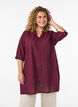 Katoenen tuniek met V-hals, Rood, Model image number 0