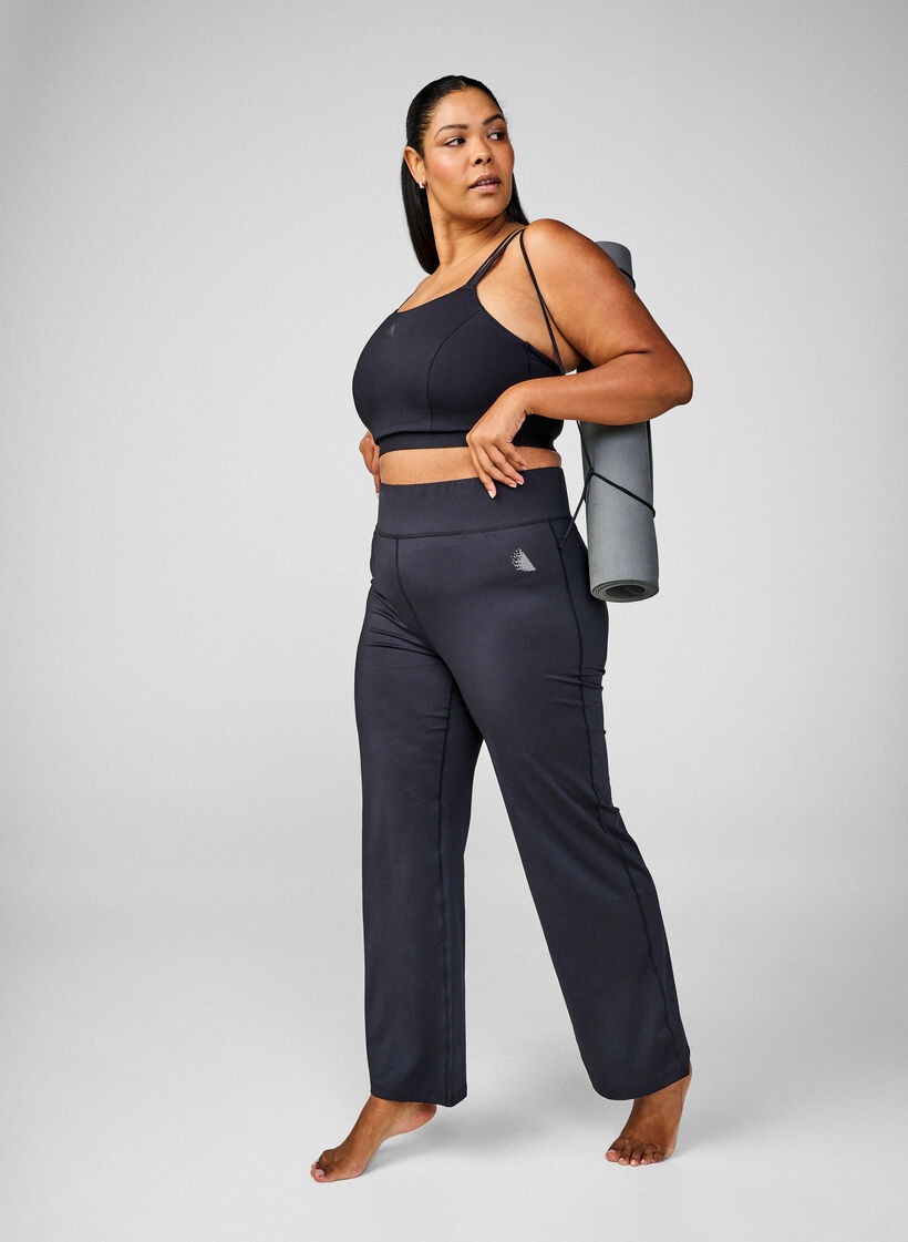 Flared Sportbroek, Black, Image