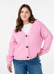 V-hals cardigan van breisel, Roze, Model image number 0