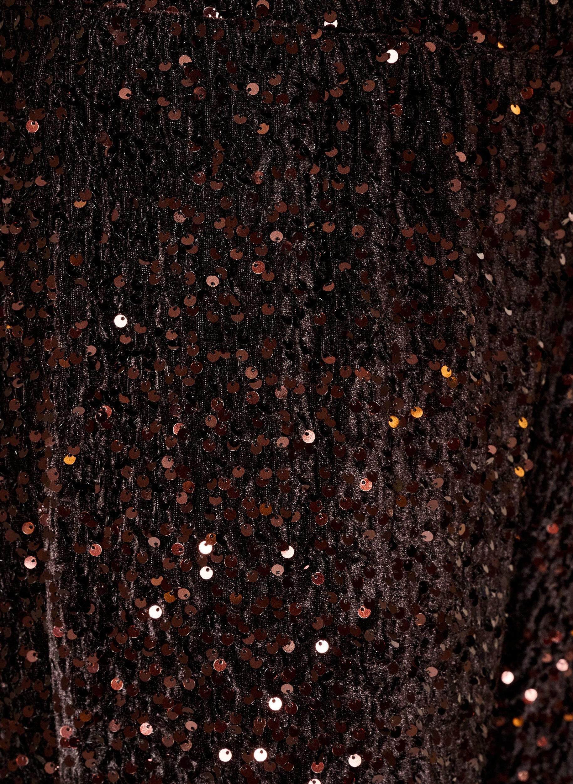 ZizziWijde broek met pailletten, Bruin, Packshot image number 2