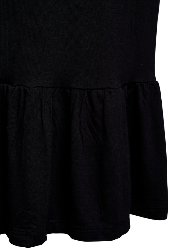 Strandjurk in viscose met gevlochten bandjes, Zwart, Packshot image number 3