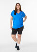Losvallend trainings-T-shirt met V-hals, Blauw, Model image number 1