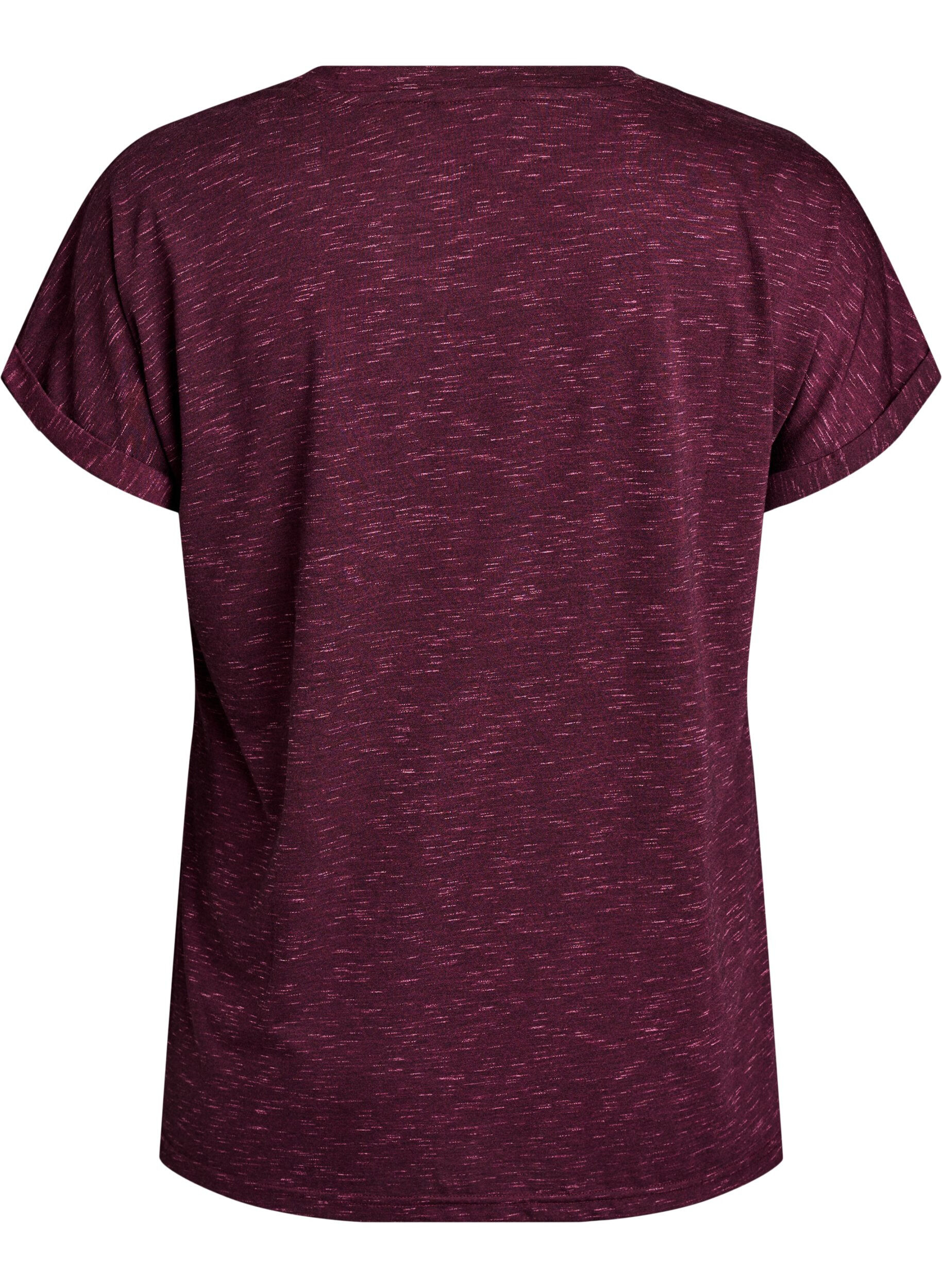 ZizziLos workout T-shirt met korte mouwen, Donker Bordeaux, Packshot image number 1