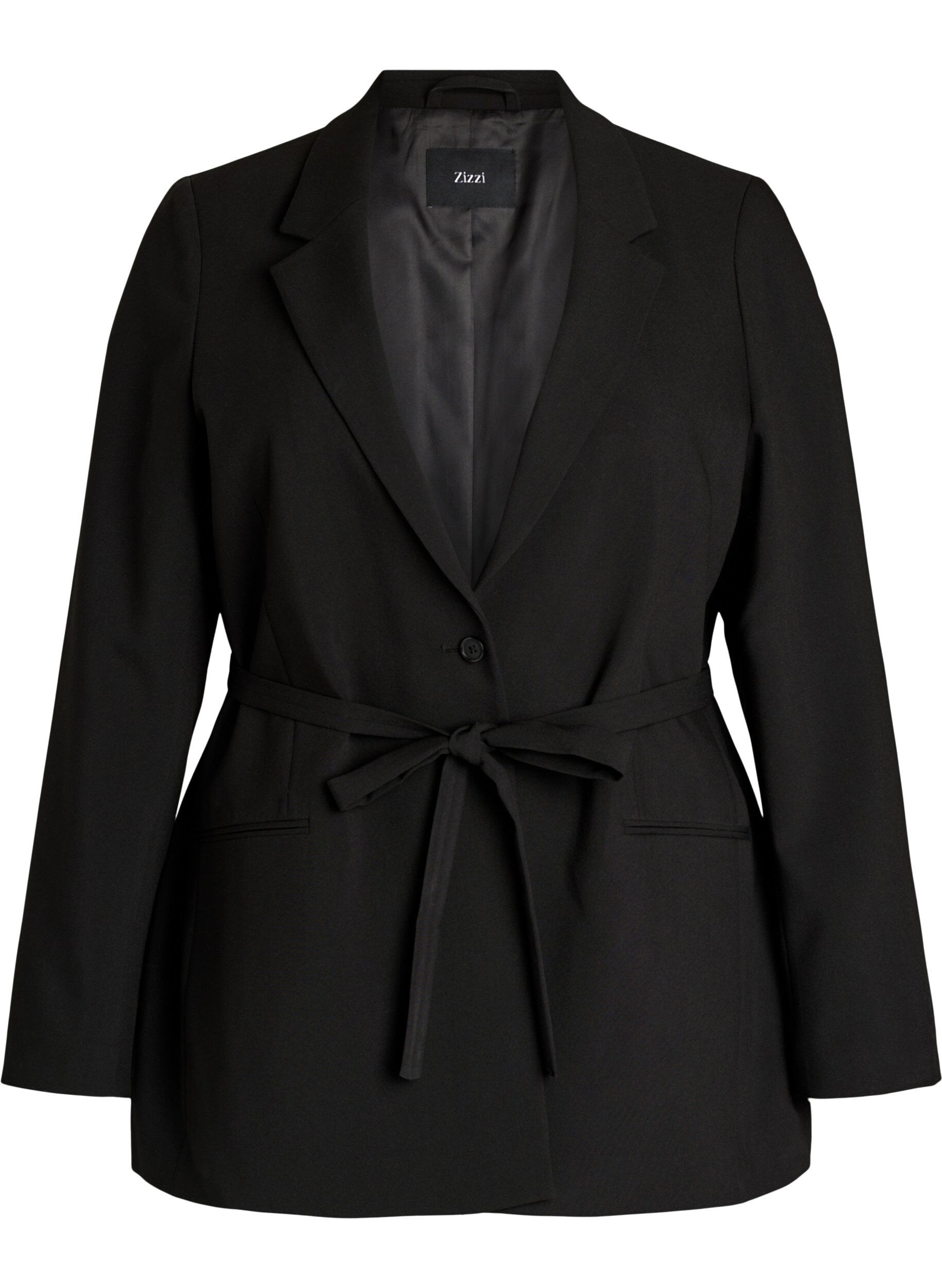 Blazer met afneembare strikceintuur