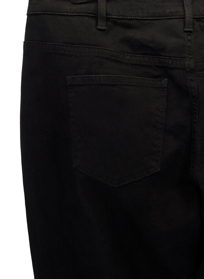 High-waisted Gemma jeans met een regular fit, Zwart, Packshot image number 3