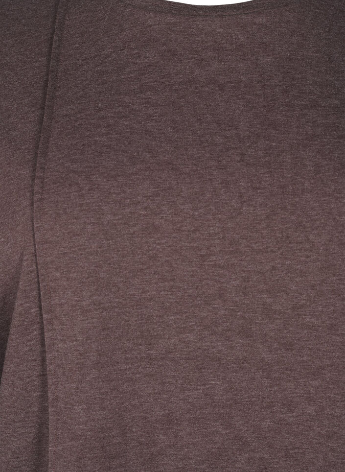 Losse jersey blouse met naaddetails, Bruin, Packshot image number 2