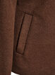 Korte jas met kraag en met stof bedekte knopen, Bruin, Packshot image number 3