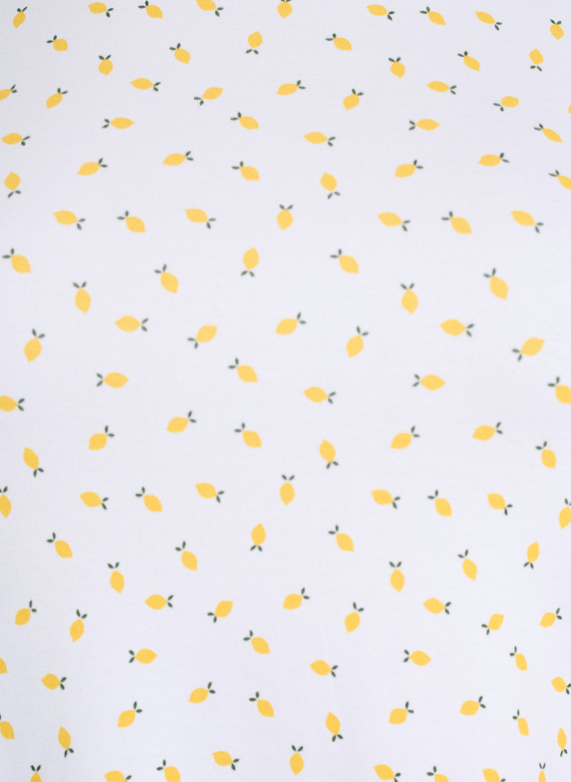 ZizziKatoenen T-shirt met all-over print, Wit, Packshot image number 2