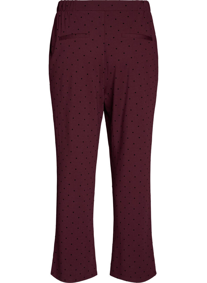 Gespikkelde broek met een high waist en straight-fit pijpen, Rood, Packshot image number 1