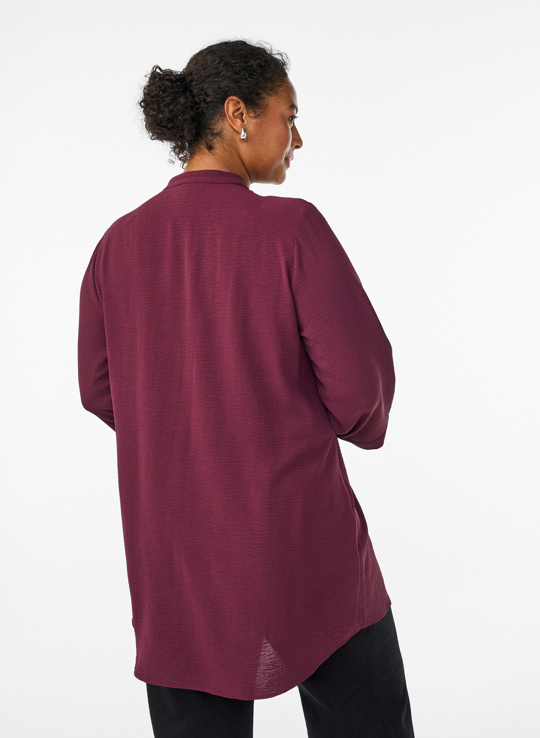 ZizziTuniek met 3/4 mouwen, Donker Bordeaux, Model image number 2