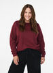 Sweatshirt met franjes, Donker Bordeaux, Model image number 0